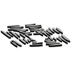 Black white bars. Center aligned shape. Vector abstract pattern. Horizontal glitch figure.