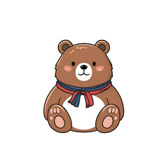 Naklejka premium Aesthetic Korean Bear Sticker PNG