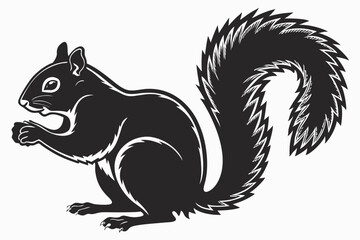 squirrel sihouette black vector