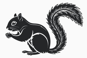 squirrel sihouette black vector