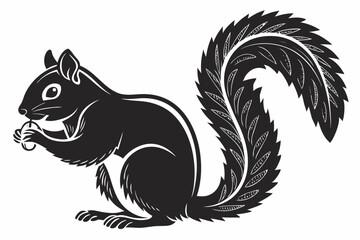 Obraz premium squirrel sihouette black vector