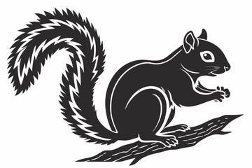 squirrel sihouette black vector