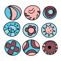Geometric aboriginal art icon. Ethnic tribal rounded ornament. Afican, australian motiph. Dots painting. Vector illustration, template design for cloth, card, fabric.