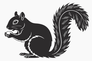 squirrel sihouette black vector