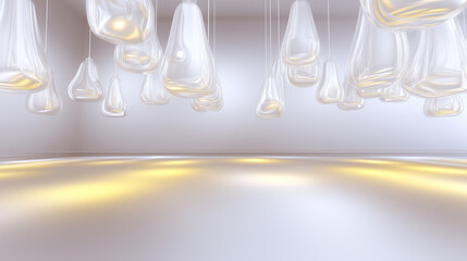Abstract Row of Transparent Glowing Rectangles