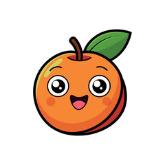 Funny doodle fruit cartoon with cute expression