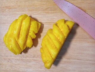 The pineapple, Ananas comosus, Pineapple fruit 