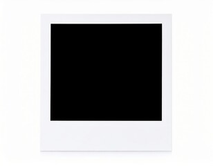 Isolated instant photo frame with black center on a clean white background
