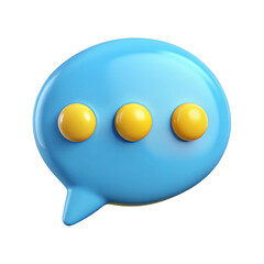 Three Dimensional Blue Speech Bubble with Yellow Dots