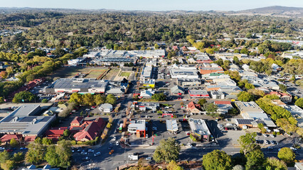 Mount Barker, South Australia: Aerial Drone Image Featuring Town Center, Urban Development,...