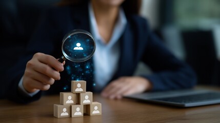HR professionals searching and select the right person concept, 