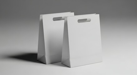 Blank White Paper Shopping Bags Mockup Perfect for Branding and Design