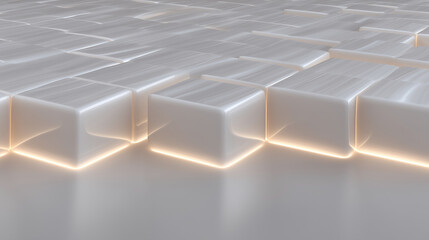 Illuminated 3D Abstract Cubes with Soft Glow