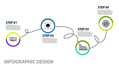 Obraz premium Infographic Design Template 7 step, and Infographic Timeline.