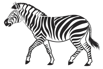 zebra silhoette black vector