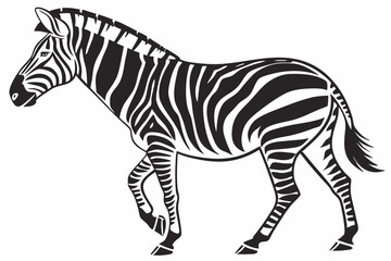 zebra silhoette black vector
