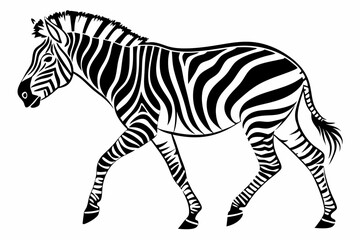 zebra silhoette black vector