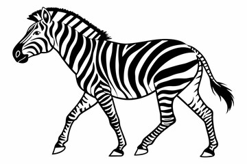 zebra silhoette black vector