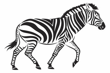 zebra silhoette black vector