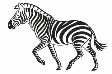 zebra silhoette black vector