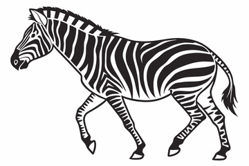 zebra silhoette black vector