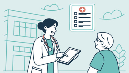 Doctor patient consultation vector illustration