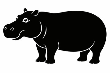 hippopotamus sihouette black vector