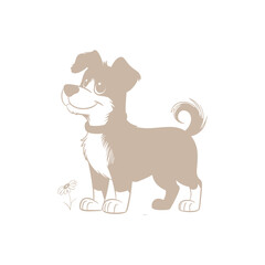 Cute cartoon puppy illustration isolated on white background