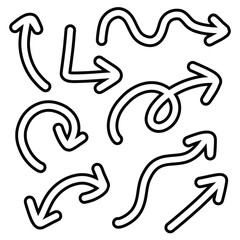 Minimal Arrow Icon Symbol for Direction and Movement