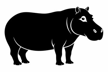 hippopotamus sihouette black vector