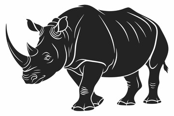 rhinoceros sihouette black vector