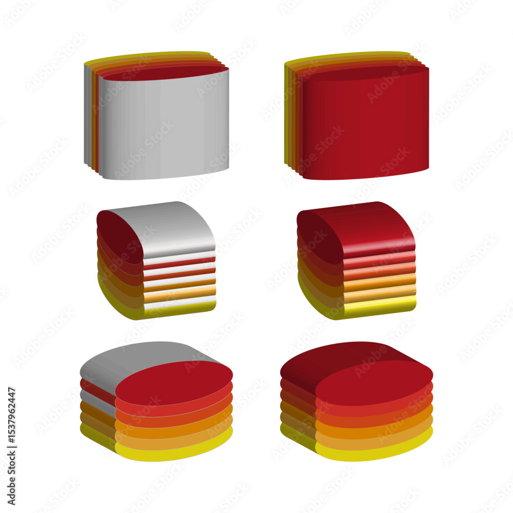 Poster colorful 3d forms. abstract geometric shapes. bright modern elements. vector layered objects.