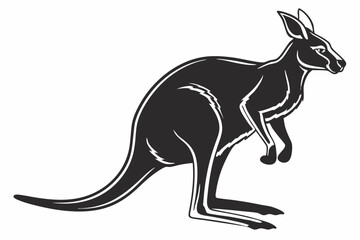kangaroo sihouette black vector