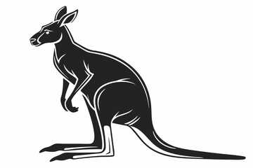 kangaroo sihouette black vector