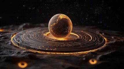 Stunning sphere surrounded by a captivating of water creating an enchanting visual of nature's beauty and balance