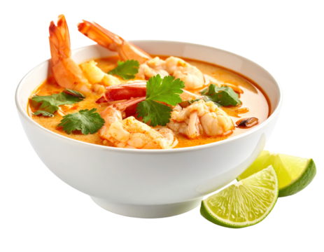 Shrimp Tom Yum Soup with Basil and Vegetables