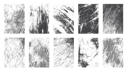 Dirty grunge texture vector set with distressed, rough, and vintage design elements