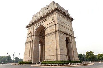 Obraz premium Large white building with a large archway