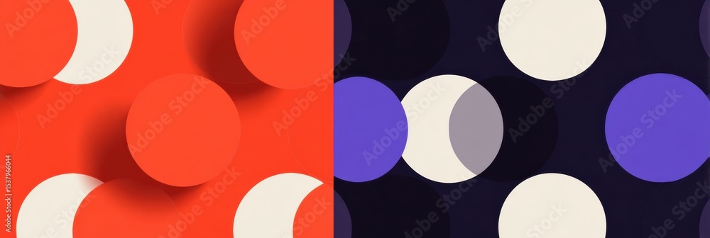 Poster Uncomfortable Repetition Pattern Featuring Clashing Colors and Shapes in a Contemporary Design Setting