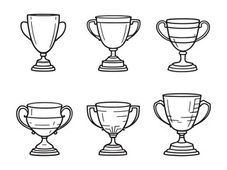 trophy cup clear vision simple line art version four