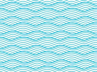 Seamless pattern with blue waves