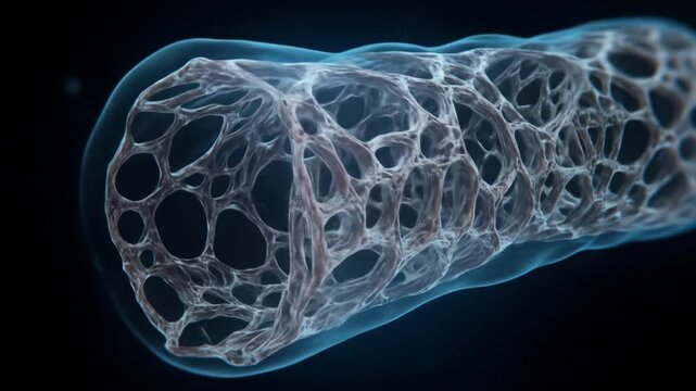 Detailed illustration of a long bone cross section structure for medical or educational use