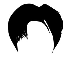 silhouettes of men's hairstyles. concept of barber, wig, style, fashion. vector illustration.