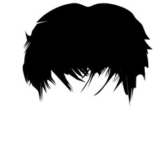silhouettes of men's hairstyles. concept of barber, wig, style, fashion. vector illustration.