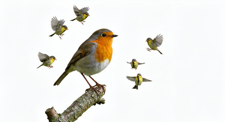 European Robin & Flight: A Stunning Avian Scene