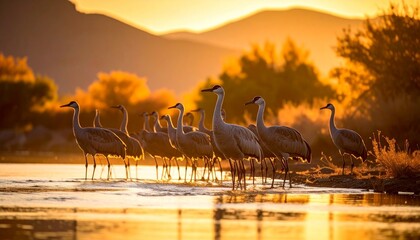 sunset over the river