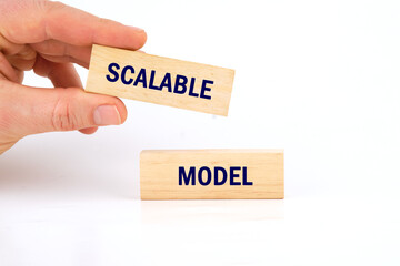 The concept phrase of the SCALABLE MODEL. Conceptual business model symbol. Copy space