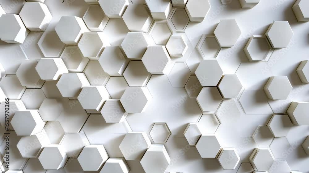 Aufkleber abstract geometric background with white hexagons on a seamless surface, white hexagons abstract geo