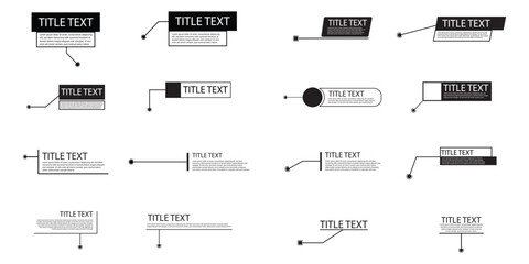 Сallouts titles. Hud callout titles. Callout bar labels, window templates with information
