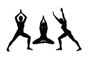 Fototapeta premium Silhouette design illustration of yoga poses.eps